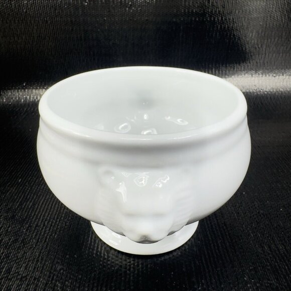 Bistro By Over And Back Lions Head White Porcelain Pedestal Bowl Dish Set2 Bowls - Picture 8 of 16